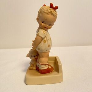 Enesco Memories Of Yesterday "Anyway, Fido Loves Me" Figurine Vintage 1987
